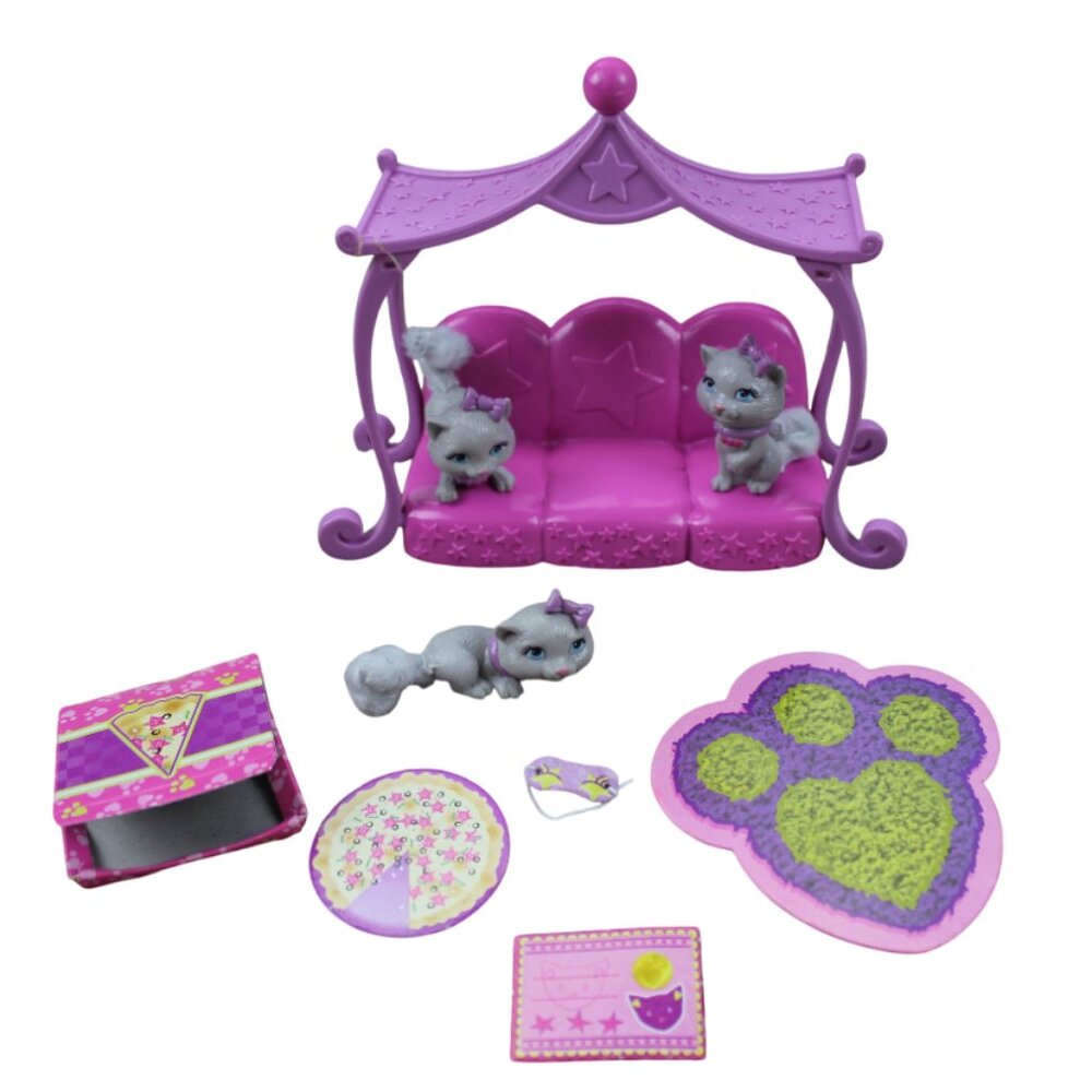 Barbie Luv Me 3 Kitten Kitty Cat 123 Sleepytime Accessories Lot Gray 2007 RARE